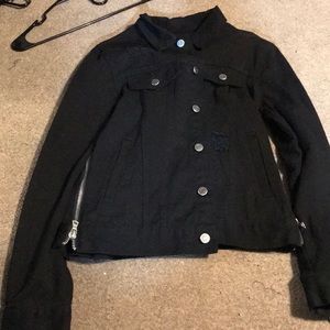 Distressed jean jacket